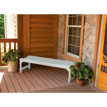 HIGHWOOD USA highwood 4' Lehigh Backless Outdoor Bench, Eco Friendly Synthetic Wood In White AD-BENN2-WHE